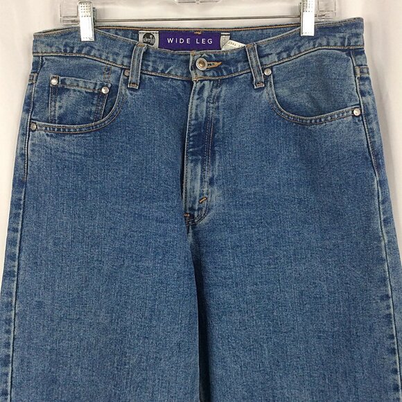 VTG Levis Silvertab Wide Leg Jeans Womens 14 Baggy Skate Y2K 90s Frayed Hem - Picture 3 of 7